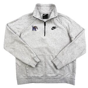 Nike 1/4 Zip Sweatshirt Women’s S Light Gray Fleece Memphis Tigers Long Sleeve
